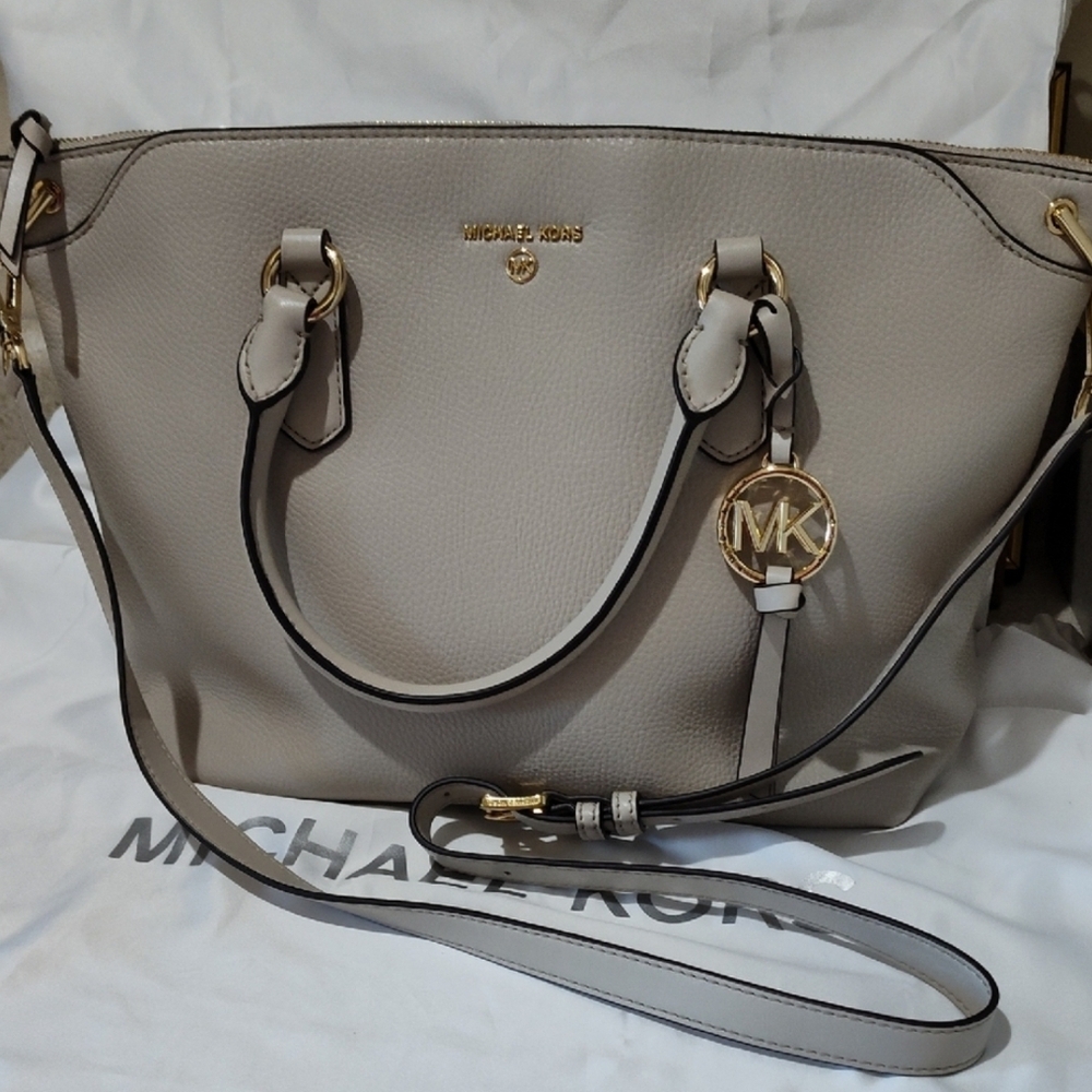 Michael Kors Gray Leather Tote Bag NWT